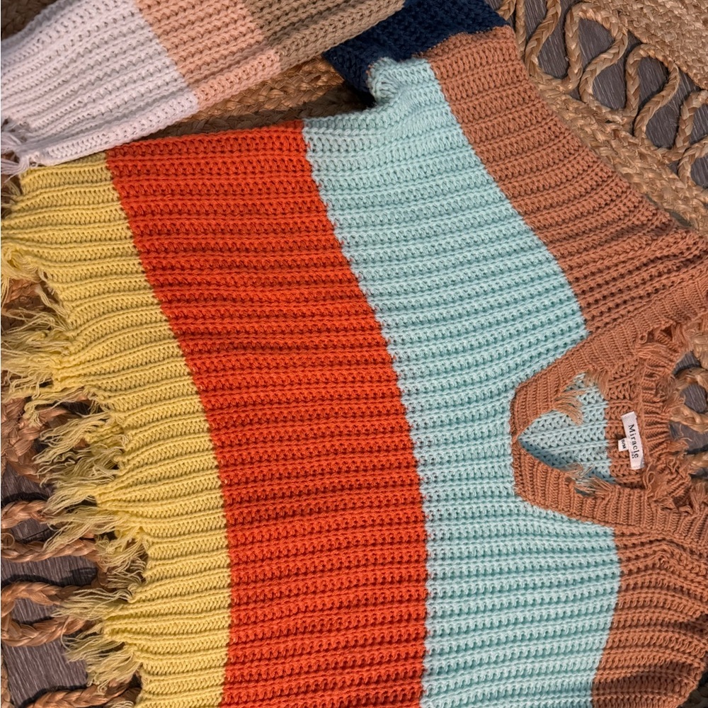 Colorful Striped Knit Sweater